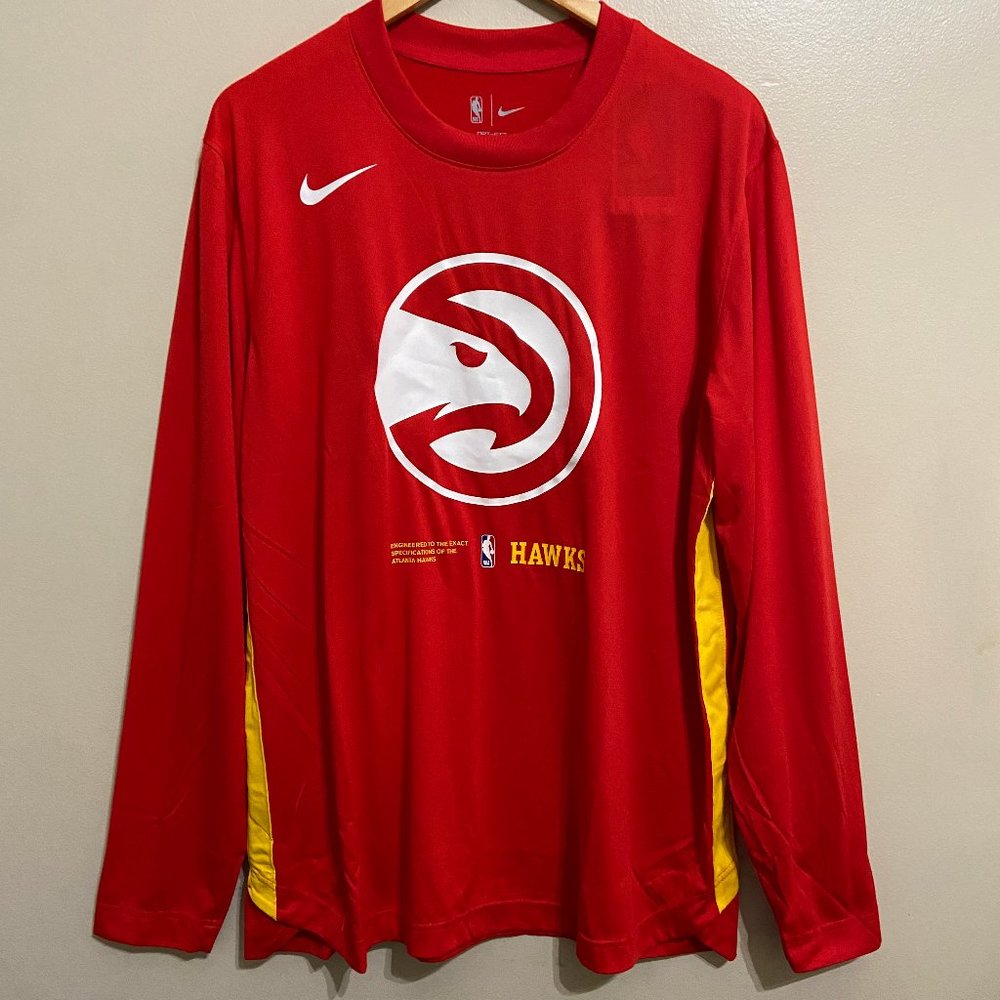 Nike NBA Team Issue Atlanta Hawks Practice Warm Up Shooting Shirt Mens L NEW